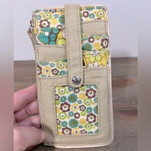 Vera Bradley Lemon Parfait Travel Organizer, 6 Credit Card Holder Wallet 7”x4”